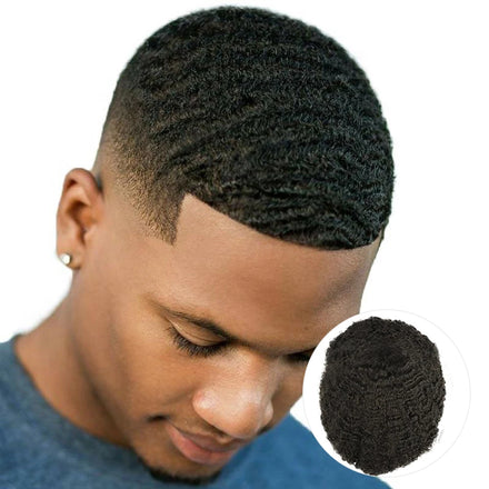 Afro Curly Toupee for Men 4mm 6mm 8mm 10mm 12mm Thin Skin Pu Base 0.06-0.08mm Indian Remy Hair Replacement System for Black Men