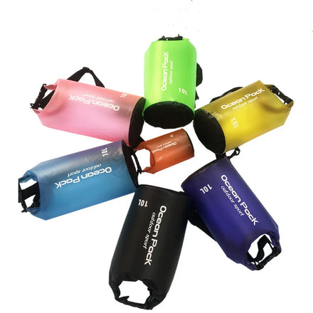 15L PVC Waterproof Semi-transparent Dry Bag Backpack with 2L 3L 4L 5L Capacities Portable Zipper Compartment