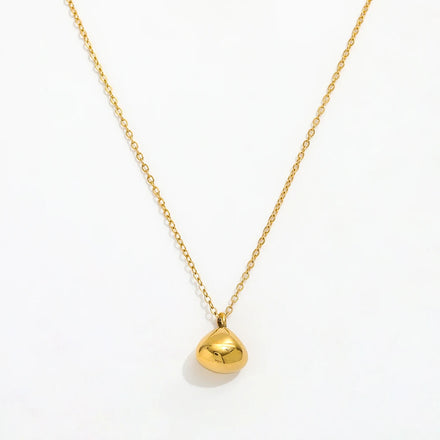 Joolim 18K Gold Plated Jewelry Flat Water Drop Pendant Dainty Chain Necklace Stainless Steel Jewelry