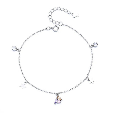 Mini Star DIY Colorful Charm Bracelet in Sterling Silver 925 Cute Jewelry for Girls