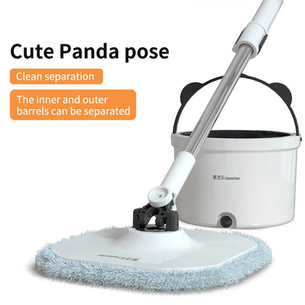 Homettler Spin Mop 360 With Wringer Set Hands Free Flat Floor Mop and Bucket Home Floor Cleaning System for All Floor