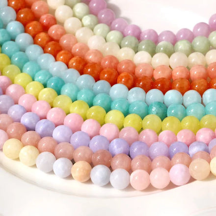 2025 Crystal Factory wholesale Natural stone candy colored beige topaz beads diy jewelry crystal agate chalcedony beads
