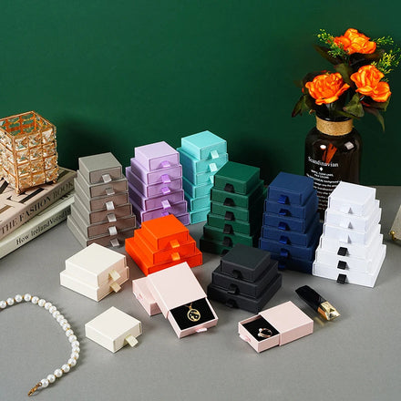 Wholesale Jewelry Accessories Packaging pink Black Paper Drawer Box Custom Bracelet Necklace Earring Gift Box Jewelry Box