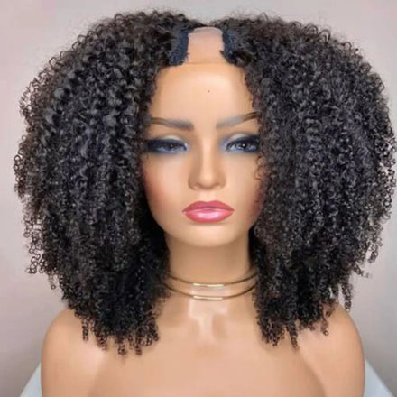 Raw Cuticle Aligned Virgin Human Hair Wigs for Black Women Kinky Curly U Part Wig Wholesale V Part Wigs Human Hair