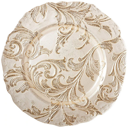Wholesale Restaurant Home Decoration Glass Plate Reef Silver Wedding Charger Plate
