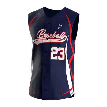 Custom Logo Oem Fashion Sportswear Button Tank Top Custom Sublimation Mens Womens Kids Sleeveless Baseball Jersey Design