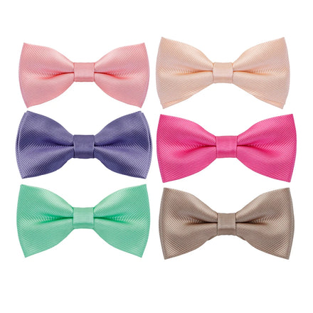 Wholesale Men's Korean Style Pink Navy Rose Gold Bow Tie Adjustable Polyester Collar Gift