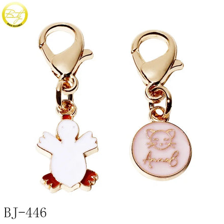 Custom Keychain Cute Logo Epoxy Jewelry Charms Decorative Keyrings Brand Metal hang Pendant with Clasp
