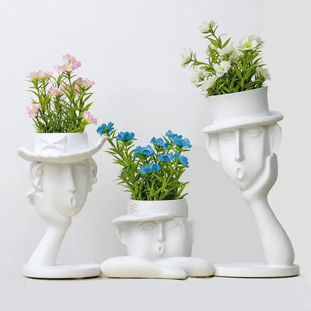 Creative Resin Table Top Flower Pot Balcony Gardening Succulent Green Planter Potted Container Home Decor