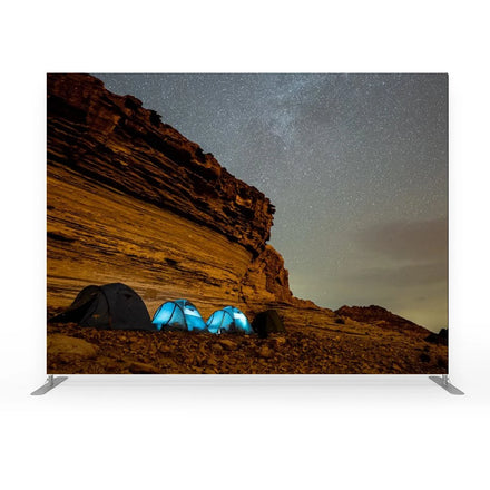 8ft Tension Fabric Display Advertising Custom Portable Stretch Backdrop Fabric Banner Stand Aluminum Frame Reusable for