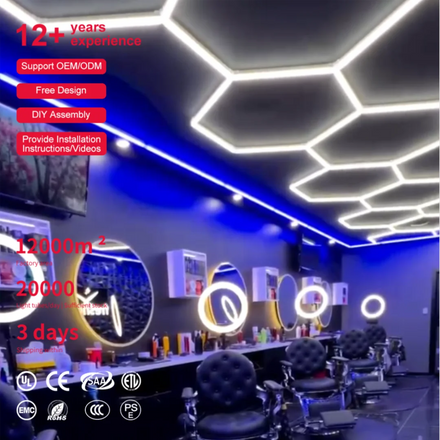 Superbright Energy Saving DIY Led Hexagon Ceiling Lighting for Barber Shop