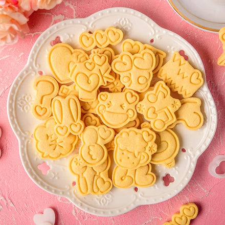 Saffron Cartoon Punctuation Marks Cookie Cutter and Stamps Set Plastic Embossing Mold for Handmade DIY Biscuits