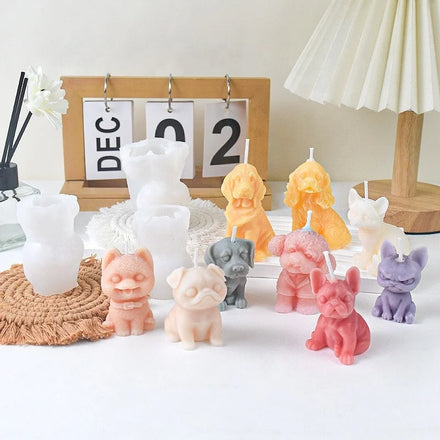 Wholesale Supply of Various Pet Puppy Silicone Molds: DIY Bull Terrier-Shaped Aromatherapy Candle Silicone Molds Stock