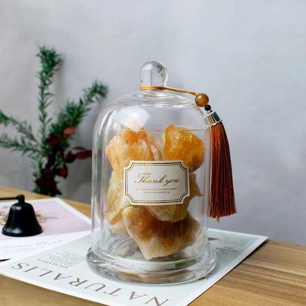 Creative Aromatherapy Candle Cup Gold Bell Jar Aromatherapy Stone Essential Oil Glass Container Crystal Glass Jar