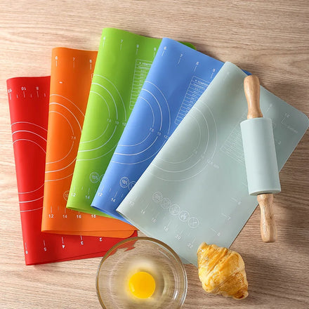 MANJIA Custom Non Stick Soft BBQ Pastry Oven Kneading Rolling Dough Baking Sheet Silicone Baking Mat for Cooking