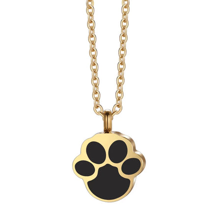 Colares Inoxidavel Pet Footprints Design Personalized Pet Necklace Cremation Jewelry Stainless Steel Necklace Pet for Ashes