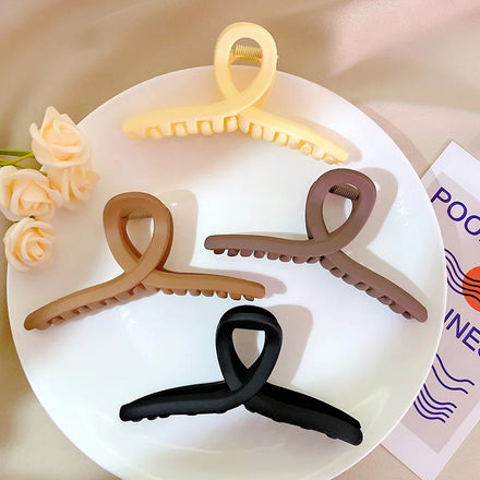 New Design Plastic Frosted Solid Color Lovely Delicate Hair Claw Shark Claw Plastic Hair Claw