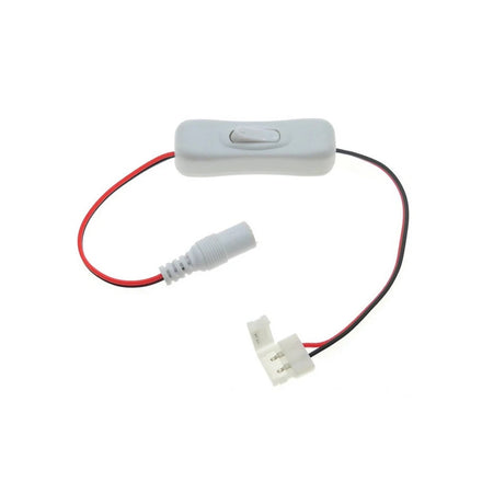 2 Pin Led ON/OFF Switch with Female Connectors DC5.5x2.1mm Power Cable 8mm 10mm Solderless Connectors for 12V 24V Strips Lights