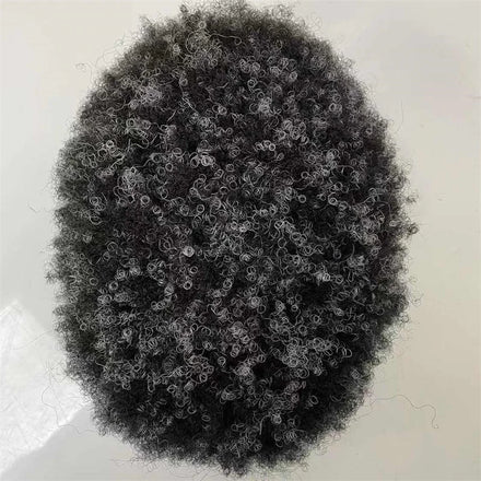 Ultra Thin Skin Base Afro Mens Toupee Full PU Indian Remy Human Hair Afro Curl Super Thin Skin Toupee for Black Men