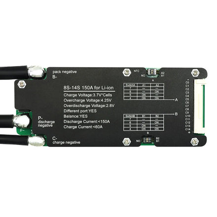Flipsky BMS 14S LiFepo4 Li-ion 24V 36V 48V Battery Pack Protection 150A Battery Management System for ESK8 / Electric Scooter