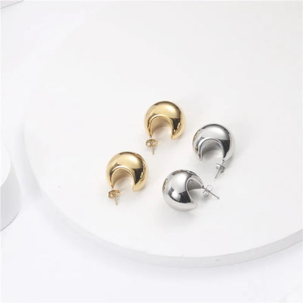 Fenny Waterproof&No Fade Fashion Shiny Irregular Hollow Hoop Earring Wholesale Stainless Steel Ladies Jewelry