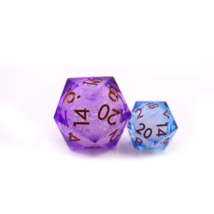 New Multi Sided Transparent Shinny Little Glitter sharp Edge Giant Dice D20 33mm