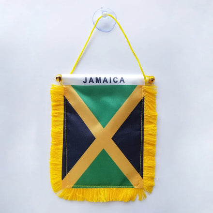Mini World Flag Banner Jamaica Pennant Car Flags with Suction Cup Holder