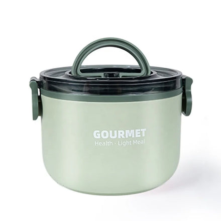Best Selling 1000ml 304 Stainless Steel Kids Lunch Box Single Tier Microwavable Round Metal+Plastic Adult Portable