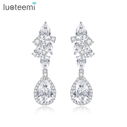 LUOTEEMI Earring Party Woman Charm Elegant Pearl Luxury 2026 Trending Lady Cubic Zirconia Wedding Earings