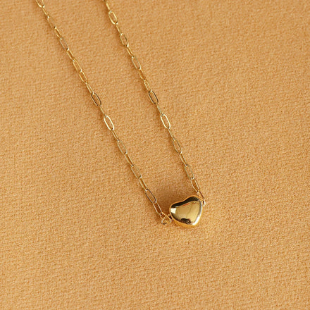 2024 New Arrival Jewelry Minimalist Women Necklace Thin PaperClip Chain Necklace Gold Heart Necklace Gift for Her