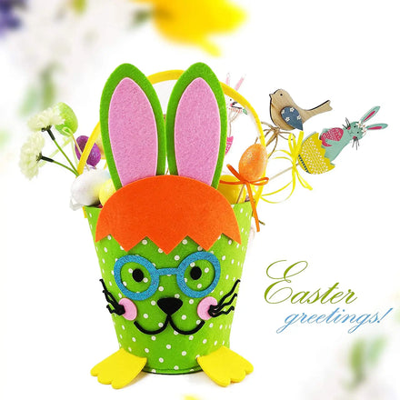 Hot Selling Easter Felt Basket for Kids Easter Egg Hunting Party Favors Easter Bucket