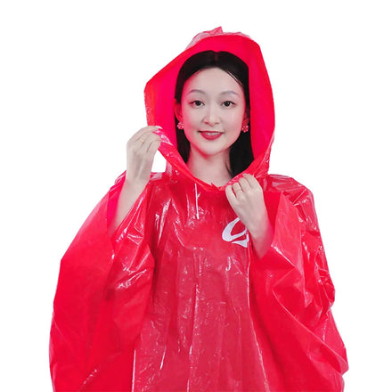 2025 Custom Logo PE Plastic Waterproof Disposable Portable Foldable Eco-Friendly Rain for for Travel Use Men Women