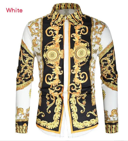 Custom Wholesale Lapel Single Breasted Long Sleeve Big Size Beach Shirt Tops Man 3d Print Shirts
