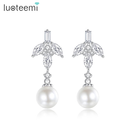 LUOTEEMI Trendy Earing Pearl Drop Trend 2026 Accessory Jewelry Hanging Women Dangle Dangling Earrings
