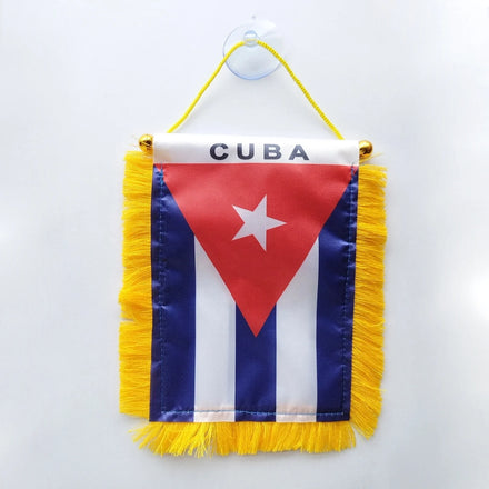 Custom Printed Mini Hanging Pennants Banner Suction Cup Car-Cuba Car Flags