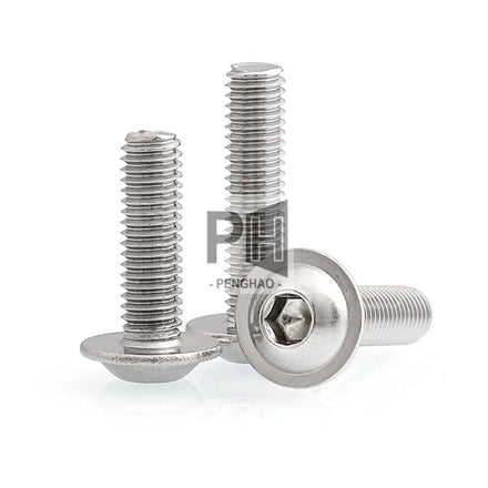 Machined ISO7380 M2 M2.5 M3 M4 M5 M6 Round Black Oxidation 10.9 Grade Hex Screws Hexagon Screw Cap Socket Button Head Allen Bolt