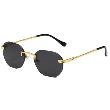 New Metal Frameless Sunglasses Men and Women Street Trendy Frameless Sunglassesfashionable Gradient Metal Sunglasses