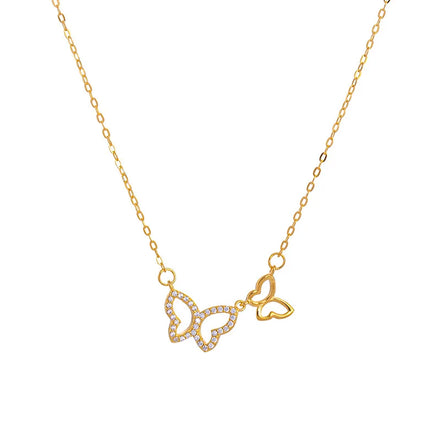 Fashion Jewelry 925 Silver Necklace Women 925 Sterling Silver butterfly Necklace Jewelry 18K Gold Plated Chain Necklace Jewelry