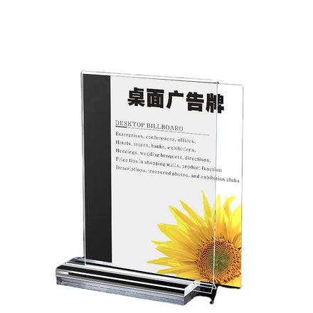 T Shape Acrylic Pull-out Menu Holder Stand Clear Stand Slanted Display Stand Custom Acrylic Sign Holder for Advertising