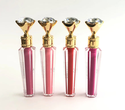 OEM Vegan Halal Certified Charming Gold Silver Lip Glaze Shimmer Diamond Shape Lip Gloss with Sunscreen Waterproof Private Label