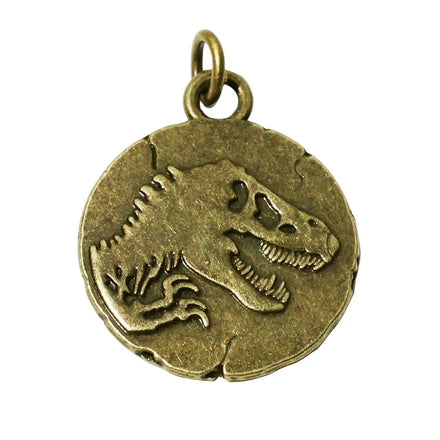 New Arrival Ancient Design Bracelet Tags Round Shape Embossed Necklace Fitting Brass logo Metal Pendant