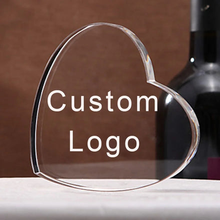 MH-zz093 Customized logo Heart Shape Glass Paperweight Crystal Paperweight