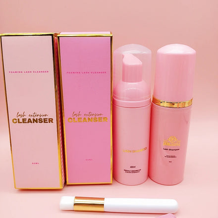 Wholesale logo Vegan Eyelash Cleaning Foam Custom Lash Shampoo Cleaning Kit Packaging Brush
