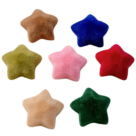 2.2cm Colorful Flatback Velvet Star Beads for DIY Earrings Resin Stars for Handmade Jewelry Ornament Decorated Phone