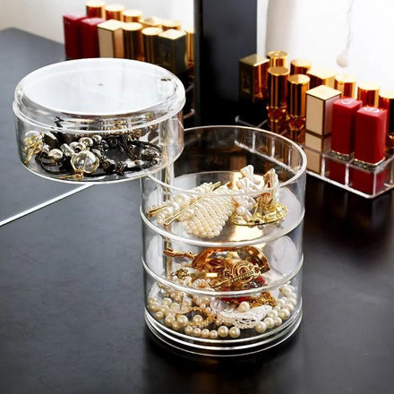 Four-layer Jewelry Holding Box Clear Plastic Cosmetic case for Make-up