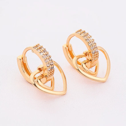 Fine Jewelry Earrings Party New Trend Gold Plated Fashion Earring Design Jewelry love Shape Earrings Boucles D'oreilles Jhumke
