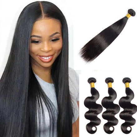 Dropshoping Human Hair Bundle 100% Unprocessed 9A 10A 12A Straight/Body/Water/Deep Hair Extension Can Be Bleach and Dyed B02
