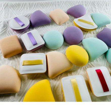 Customized Logo Printed Latex-Free Blending Marshmallow Makeup Sponge Dry Wet Cosmetic Air Cushion Puff Drop Pattern Cosmetic