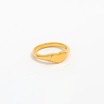 Fenny 18K Gold Plated Waterproof&Non Tarnish Cute Permanent Heart Shaped Finger Ring for Women Stainless Steel Wholesale Jewelry