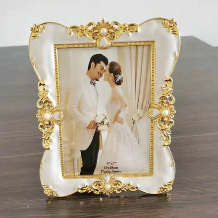 European Creative Wedding Photo 7 Inch Resin Photo Frame Wholesale Inlaid Pearl Photo Frame